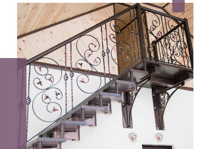 Кованые лестницы в Узловой от 79443 руб. под ключ