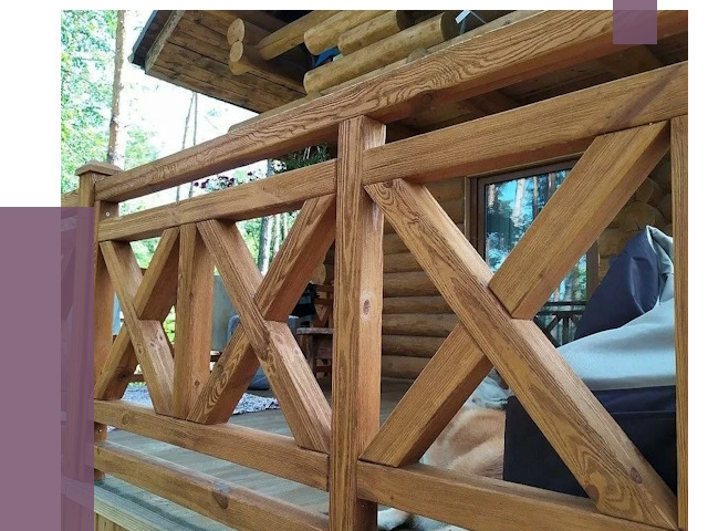 Деревянные перила под ключ в Узловой от 7639 руб. 