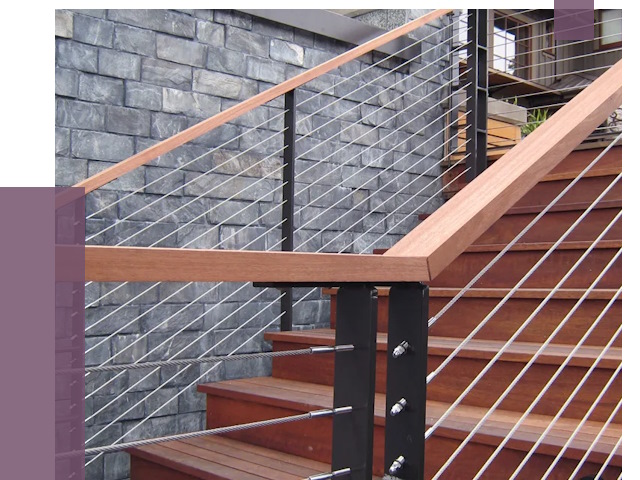 Тросовые перила под ключ в Узловой от 7741 руб. 