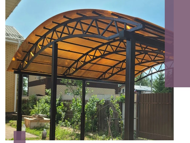 Изготовление навесов под ключ в Узловой из качественных материалов