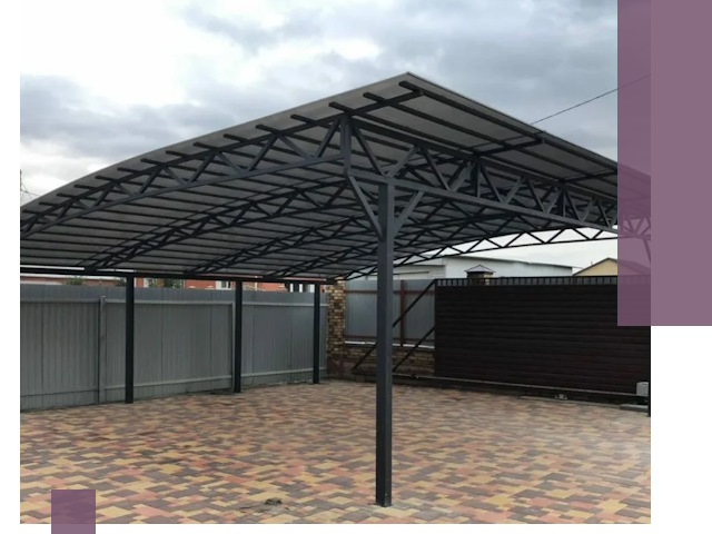 Недорогие навесы под ключ в Узловой — изготовление и монтаж