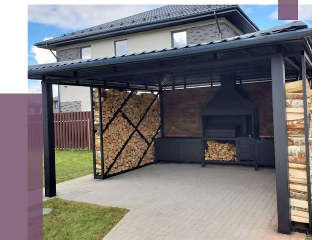 Навесы для барбекю в Узловой от 12680 руб. под ключ | ПРОЛЁТ-Злв