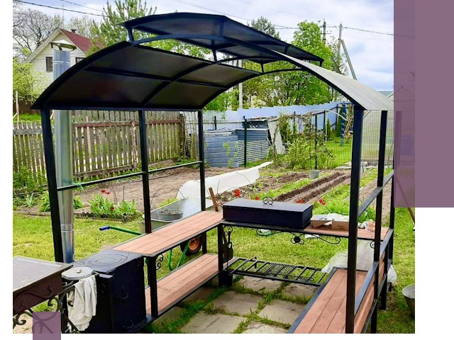 Навесы для барбекю в Узловой: изготовление, монтаж и демонтаж