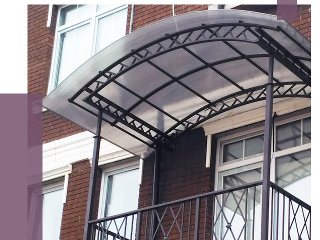 Козырьки над балконом в Узловой от 8606 руб.  | ПРОЛЁТ-Злв