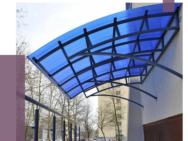 Козырьки из поликарбоната в Узловой от 4278 руб. под ключ | ПРОЛЁТ-Злв