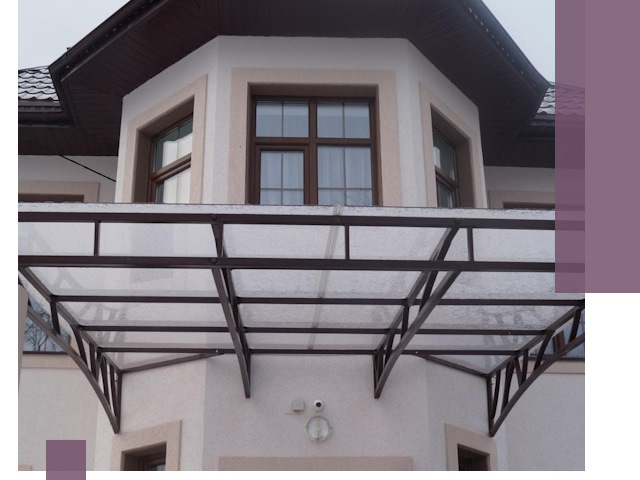 Козырьки из поликарбоната под ключ в Узловой