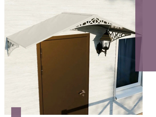 Металлические козырьки на входы и террасы в Узловой