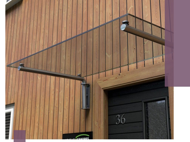 Стеклянные козырьки на входы и фасады в Узловой