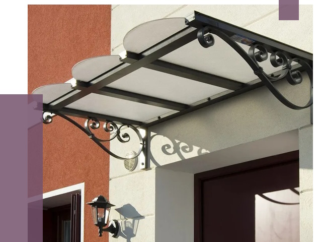 Односкатные козырьки в Узловой от 8352 руб.  | ПРОЛЁТ-Злв