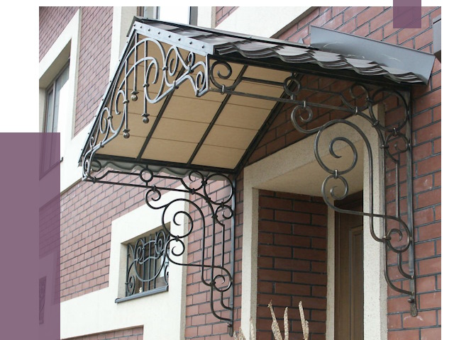 Двускатные козырьки в Узловой под ключ от 12731 руб.