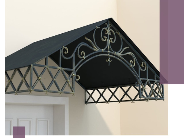 Двускатные металлические козырьки под ключ в Узловой