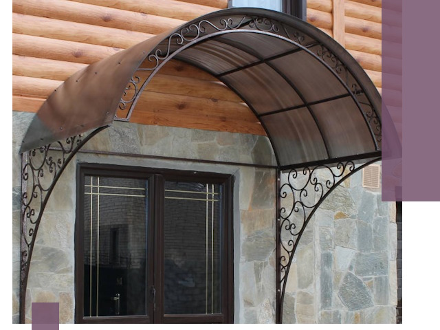 Арочные козырьки под ключ в Узловой: изготовление и монтаж